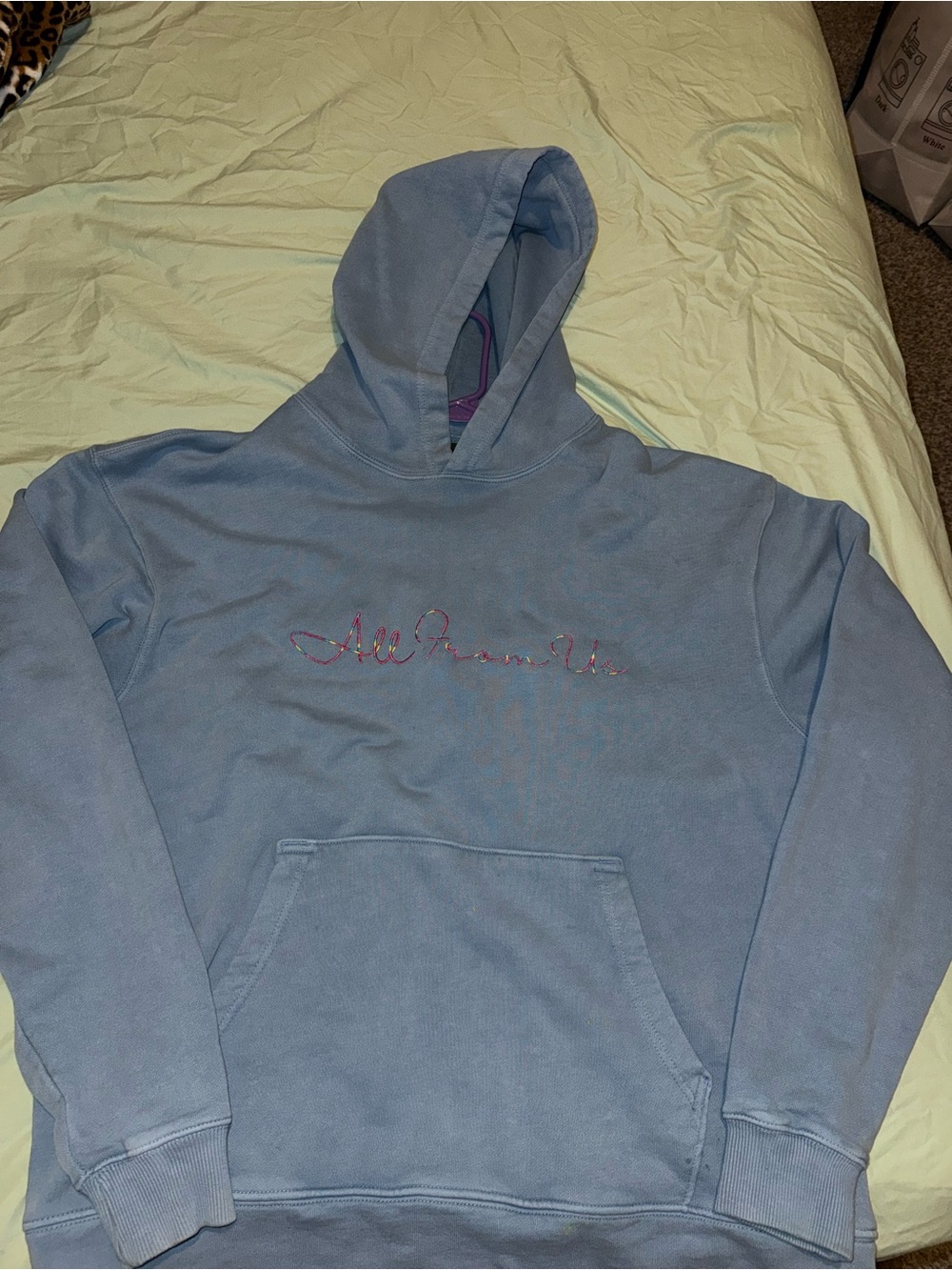 All from Us Blue Hoodie Pullover Sweatshirt